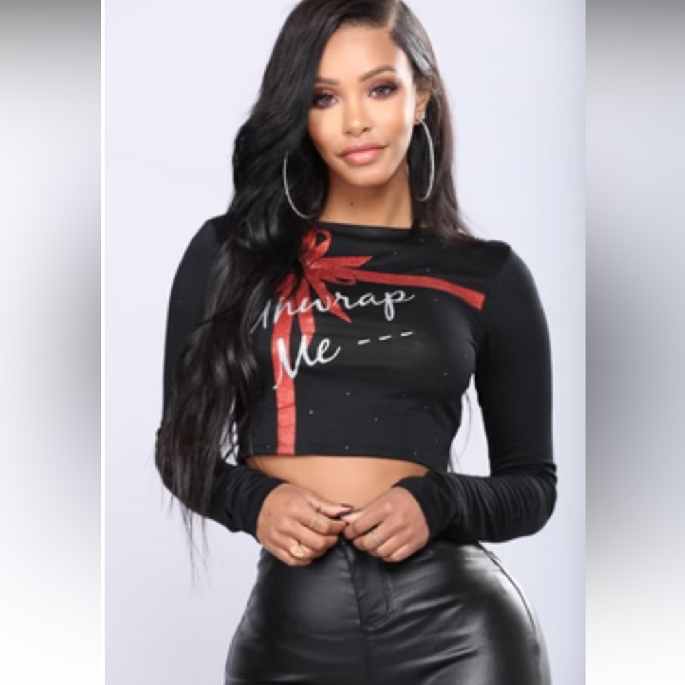 Fashion Nova Unwrap Me Crop Top - Small